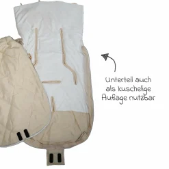 Sommerfußsack Rainy universal passend für alle Gurtsysteme für Kinderwagen, Buggy & Fahrradanhänger - Cream