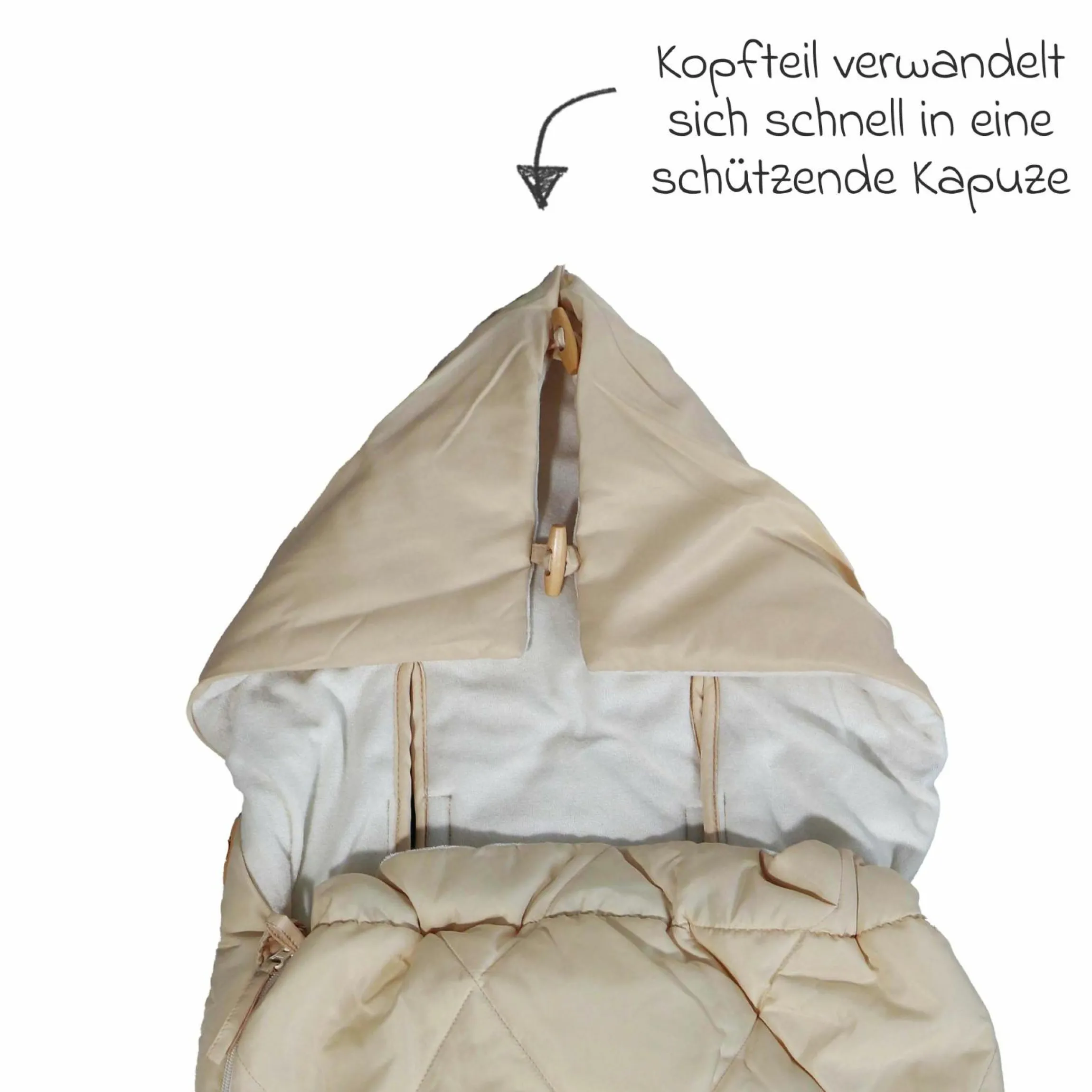 Sommerfußsack Rainy universal passend für alle Gurtsysteme für Kinderwagen, Buggy & Fahrradanhänger - Cream