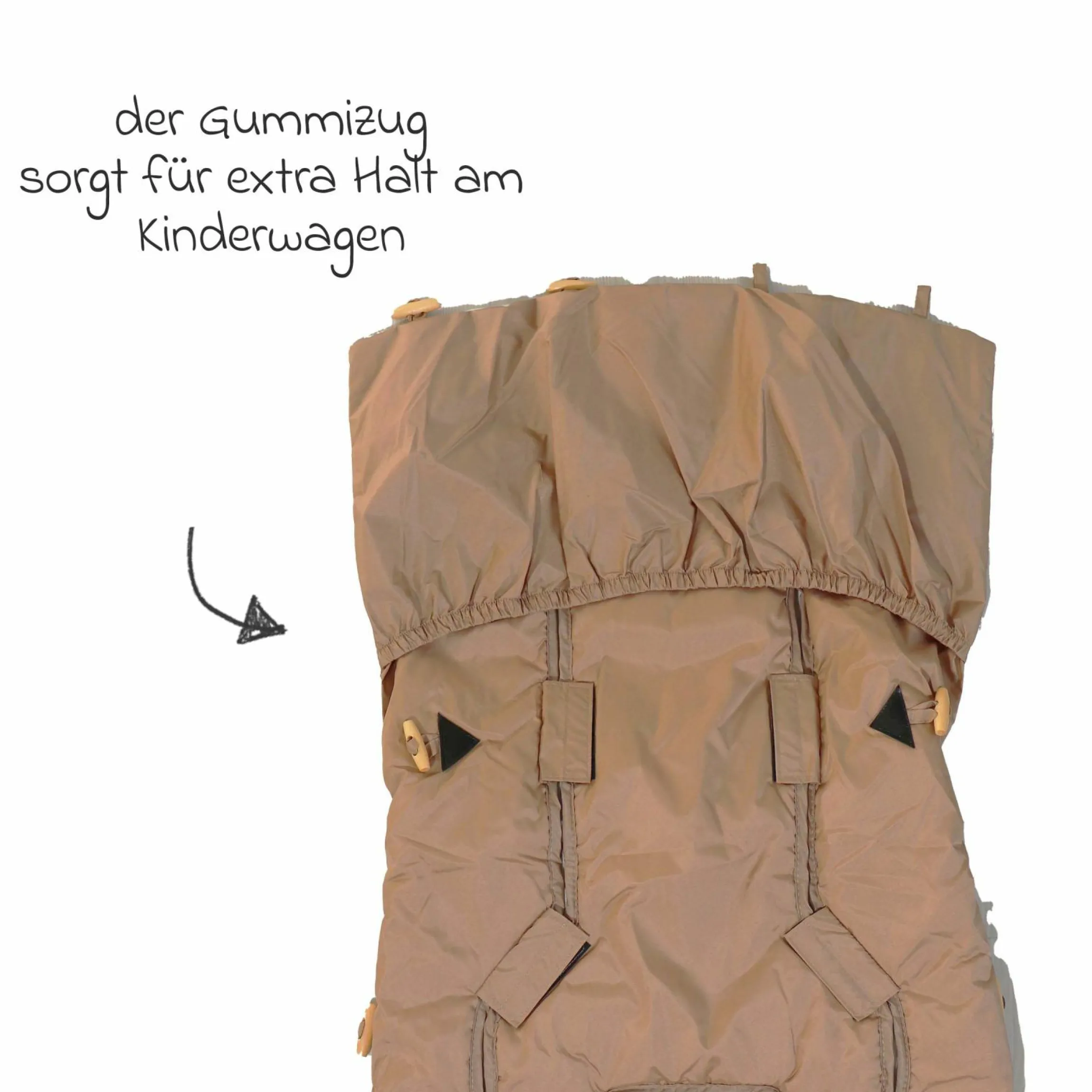 Sommerfußsack Rainy universal passend für alle Gurtsysteme für Kinderwagen, Buggy & Fahrradanhänger - Sand