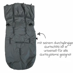 Sommerfußsack Rainy universal passend für alle Gurtsysteme für Kinderwagen, Buggy & Fahrradanhänger - Grau