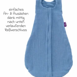 Sommerschlafsack Liebmich Musselin - Hellblau - Gr. 70