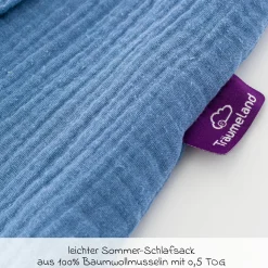 Sommerschlafsack Liebmich Musselin - Hellblau - Gr. 70