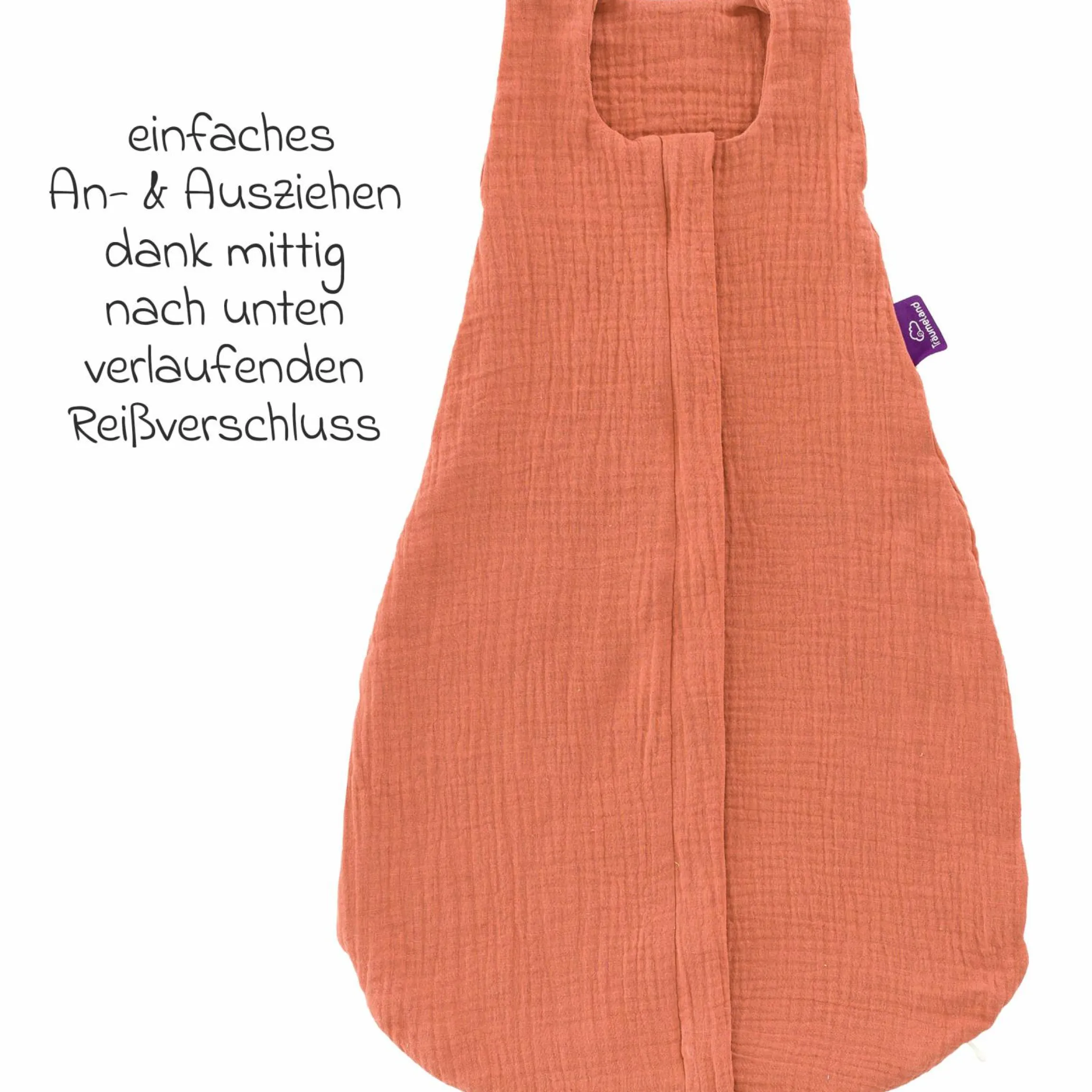 Sommerschlafsack Liebmich Musselin - Aprikose - Gr. 60