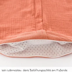 Sommerschlafsack Liebmich Musselin - Aprikose - Gr. 60