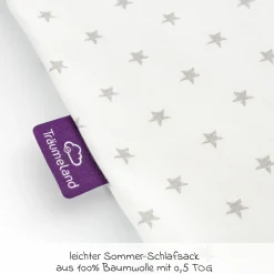 Sommerschlafsack Liebmich - Sternchen - Grau - Gr. 60
