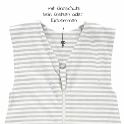 Sommer-Schlafsack mit Füßen / Sleep-Overall Light / Jumper + GRATIS Halstuch - Stripes Grey - Gr. 70 cm
