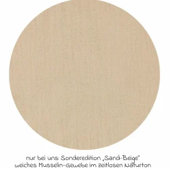 Sommer-Schlafsack mit Füßen Musselin / Sleep-Overall Light Mull + GRATIS Halstuch - Sand-Beige - Gr. 70 cm