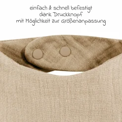 Sommer-Schlafsack mit Füßen Musselin / Sleep-Overall Light Mull + GRATIS Halstuch - Sand-Beige - Gr. 70 cm