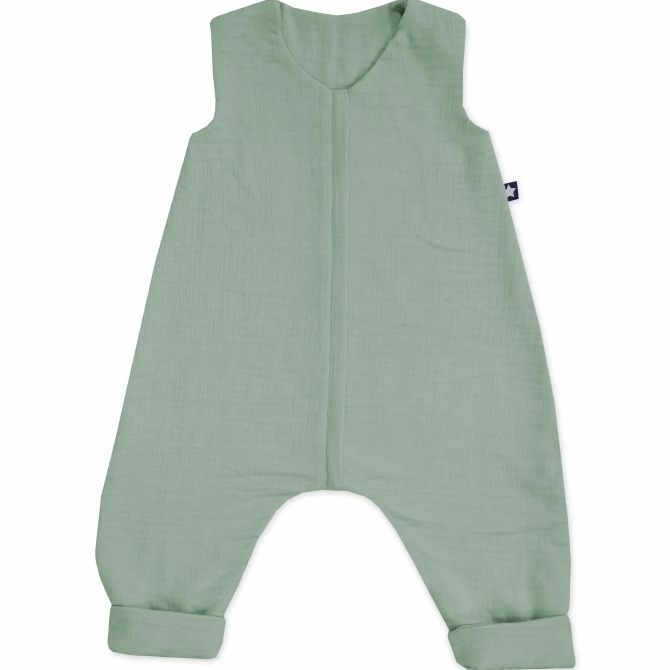 Sommerschlafsack mit Füßen / Jumper Musselin - Grün - Gr. 104