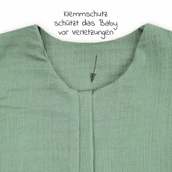 Sommerschlafsack mit Füßen / Jumper Musselin - Grün - Gr. 104