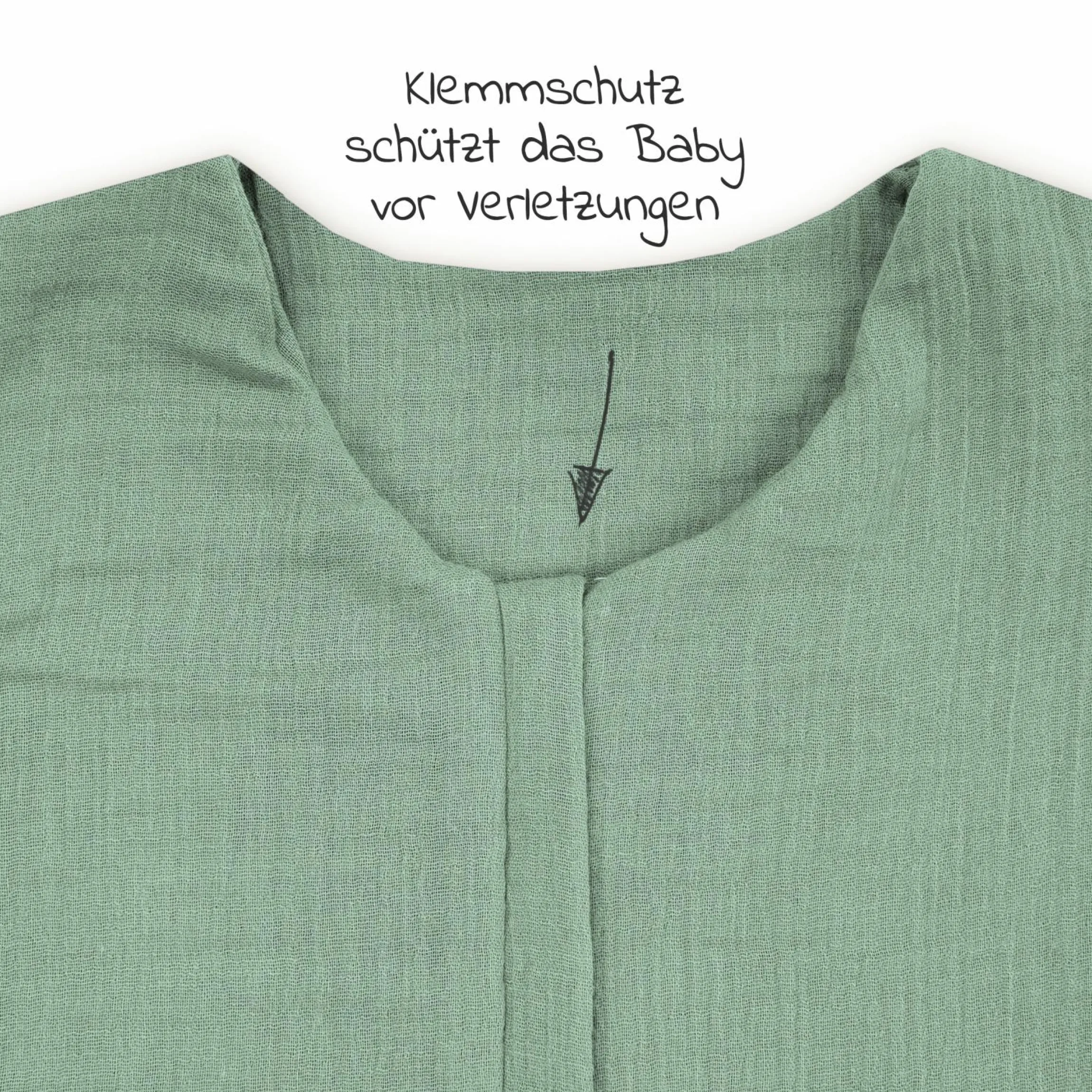 Sommerschlafsack mit Füßen / Jumper Musselin - Grün - Gr. 104