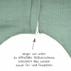 Sommerschlafsack mit Füßen / Jumper Musselin - Grün - Gr. 104