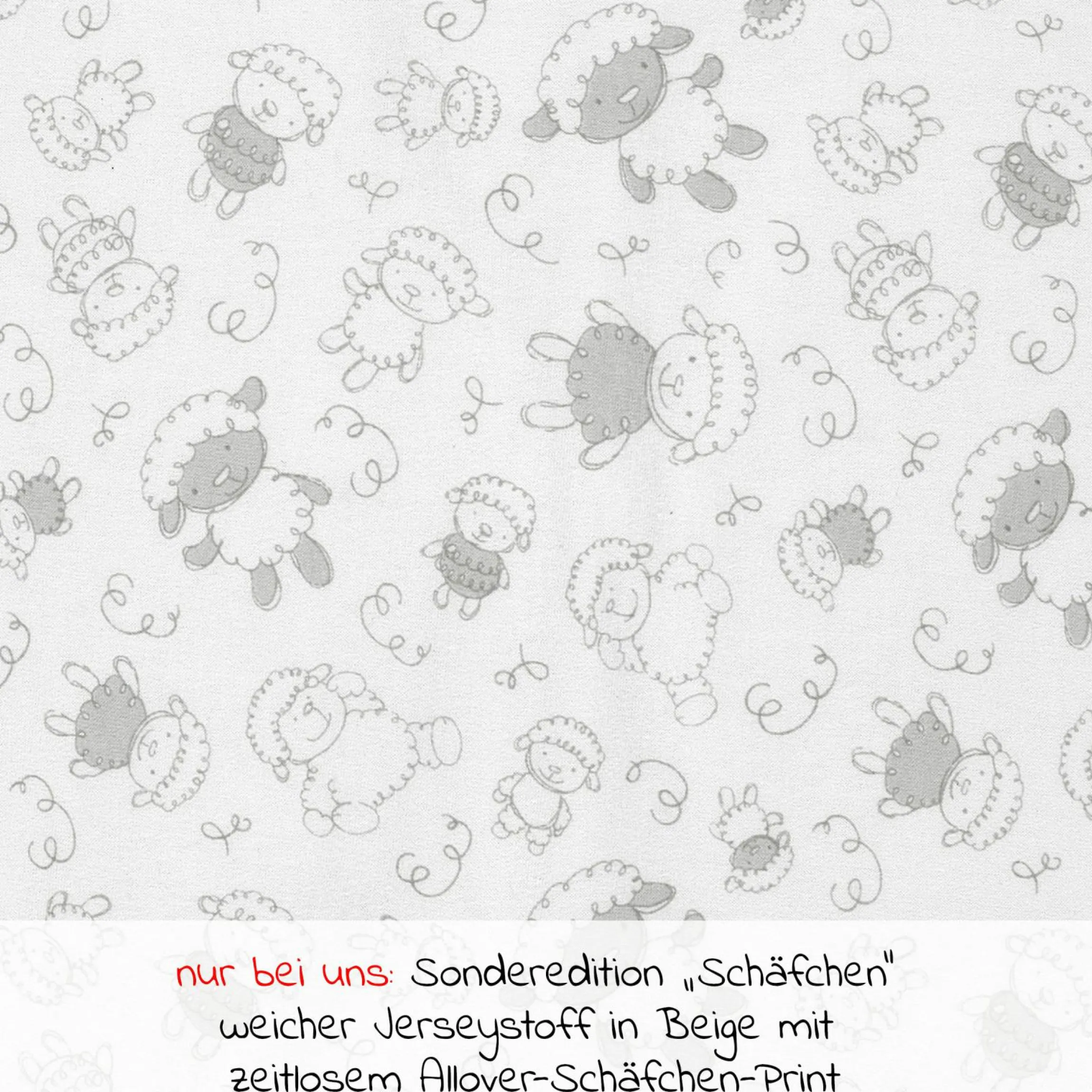 Sommer-Schlafsack mit Füßen / Sleep-Overall Light / Jumper + GRATIS Halstuch - Schäfchen Beige - Gr. 100 cm