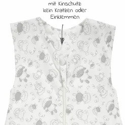 Sommer-Schlafsack mit Füßen / Sleep-Overall Light / Jumper + GRATIS Halstuch - Schäfchen Beige - Gr. 100 cm