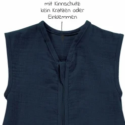 Sommer-Schlafsack mit Füßen Musselin / Sleep-Overall Light Mull + GRATIS Halstuch - Poseidon - Gr. 110 cm