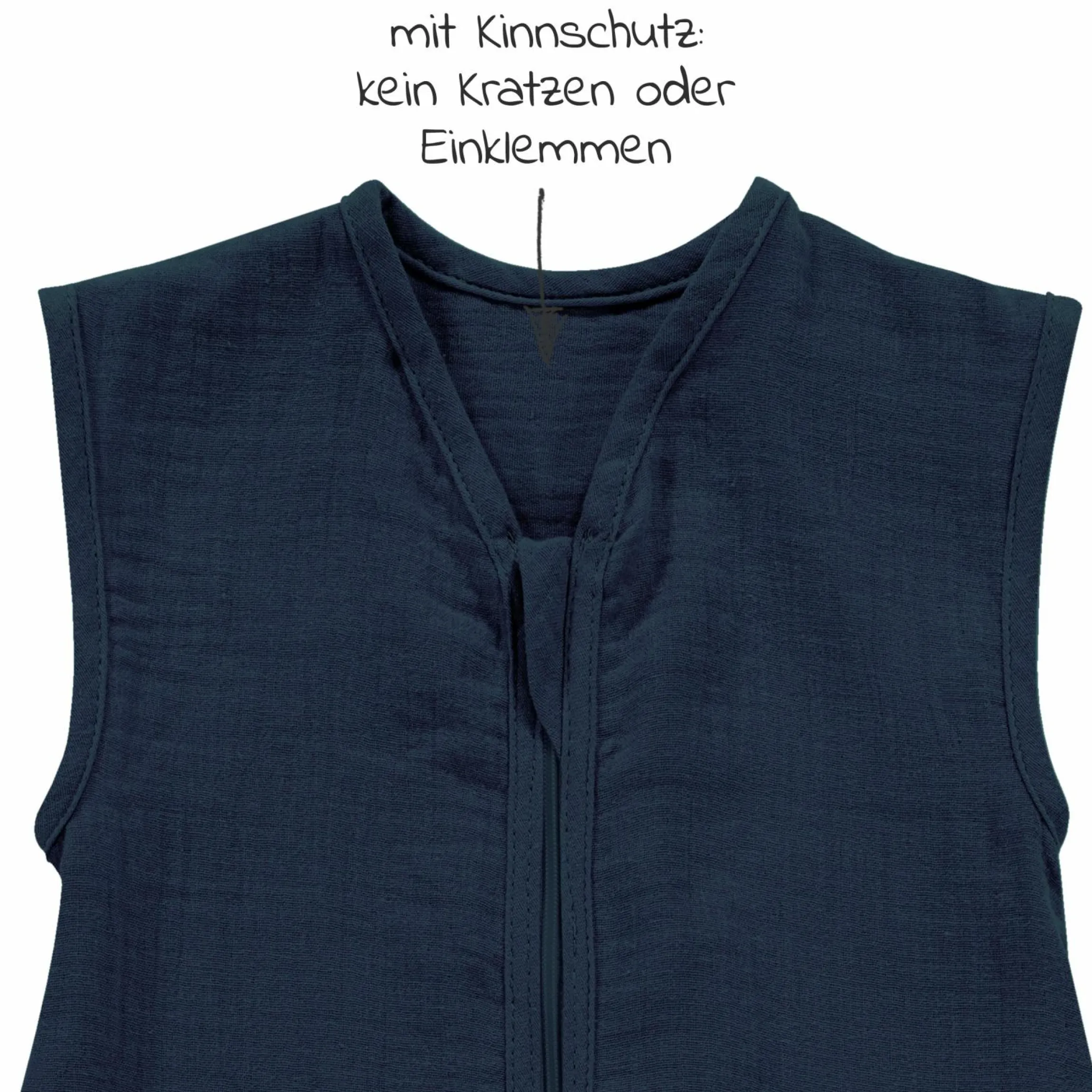 Sommer-Schlafsack mit Füßen Musselin / Sleep-Overall Light Mull + GRATIS Halstuch - Poseidon - Gr. 110 cm