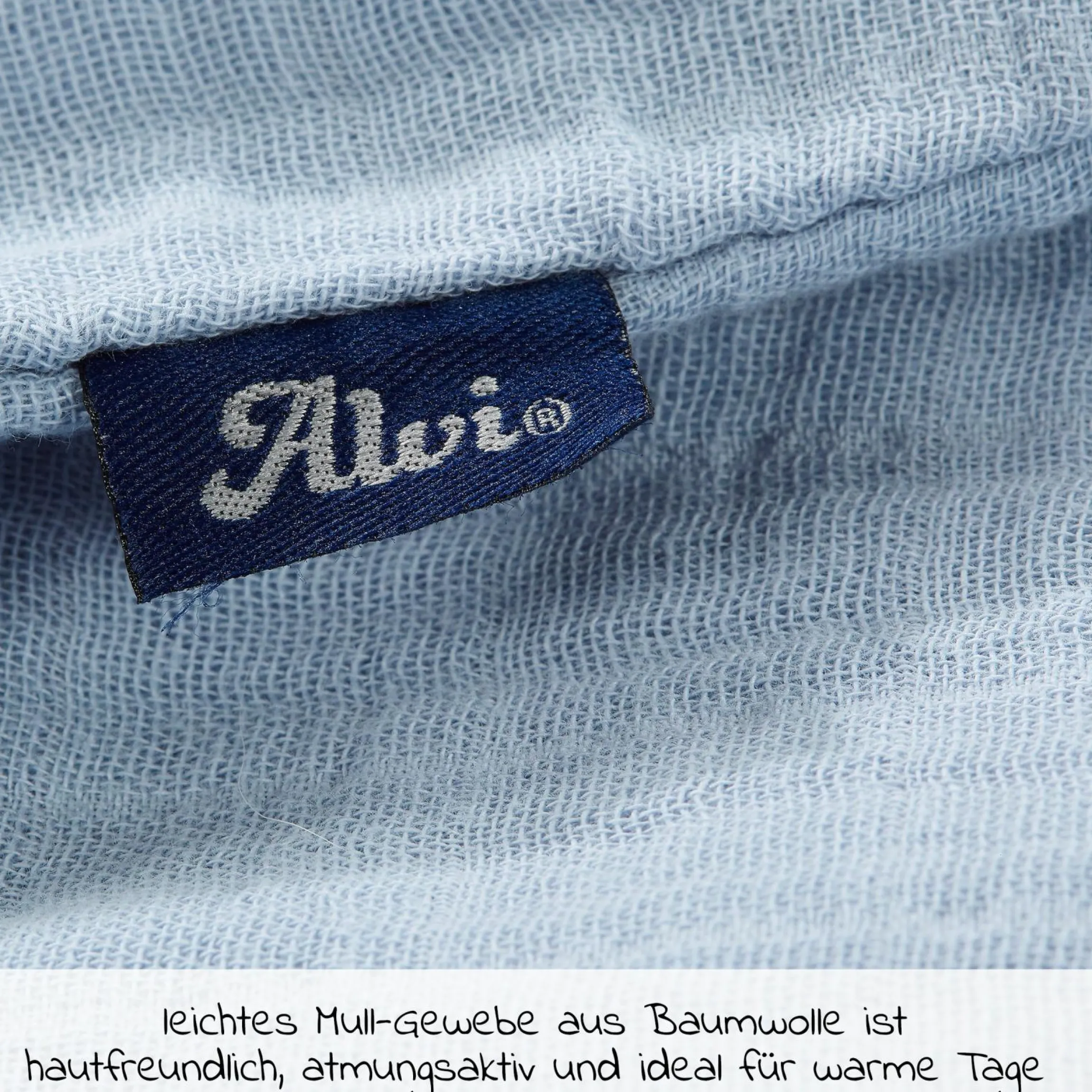 Sommer-Schlafsack Mull - Light Blue - Gr. 70 cm