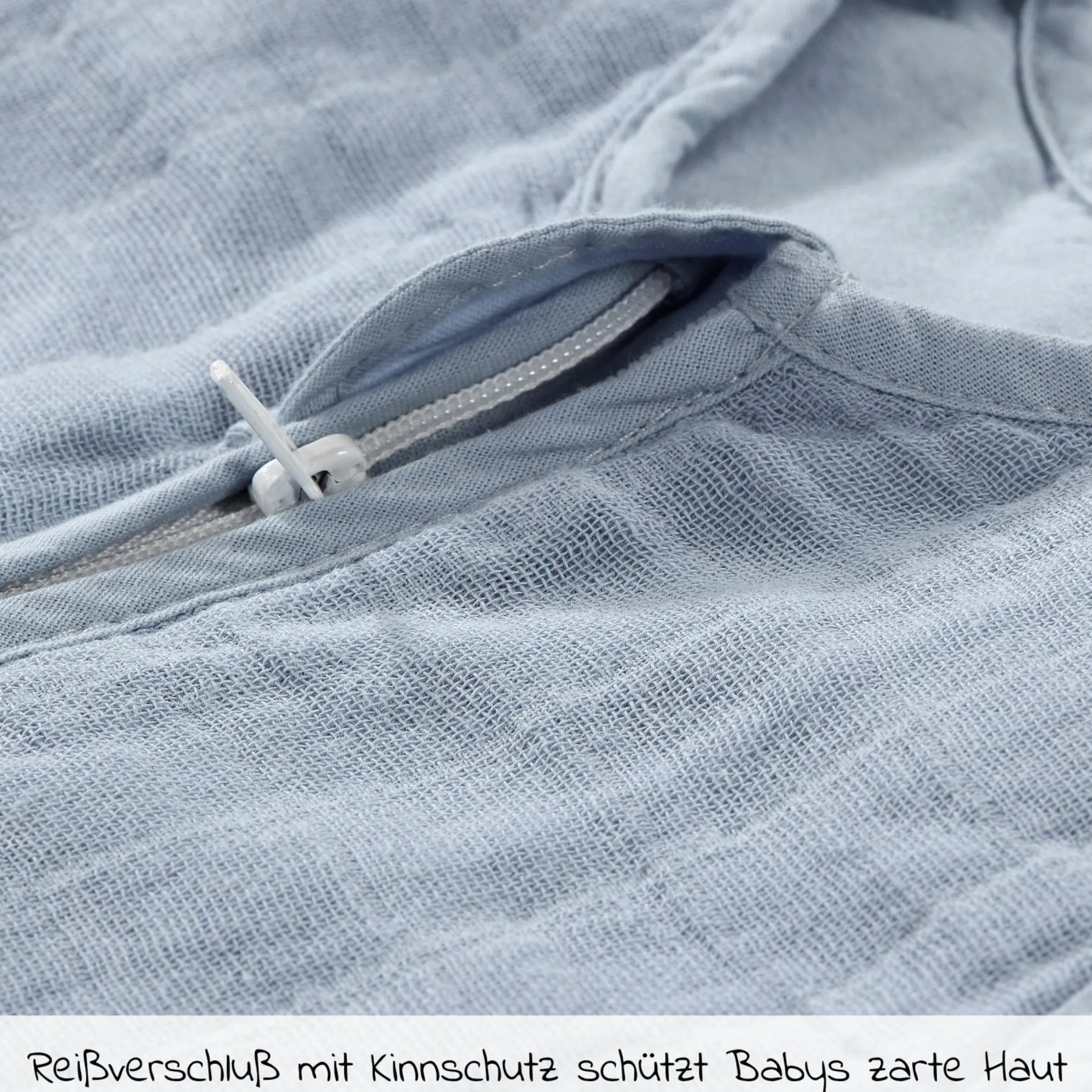 Sommer-Schlafsack Mull - Light Blue - Gr. 70 cm