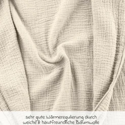 Sommer-Schlafsack Musselin / Mull - Beige - Gr. 60 cm