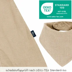 Sommer-Schlafsack Sommertraum Light Mull - GRATIS Halstuch / Bandana-Lätzchen - Sand-Beige - Gr. 60 cm
