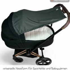 Sonnendach für Kinderwagen mit UV-Schutz 50+ - Olive Green