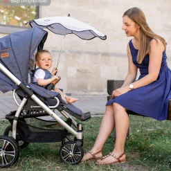 Sonnenschirm mit UV 50+ für Oval- und Rundrohrgestelle - Khaki - Kollektion 2024