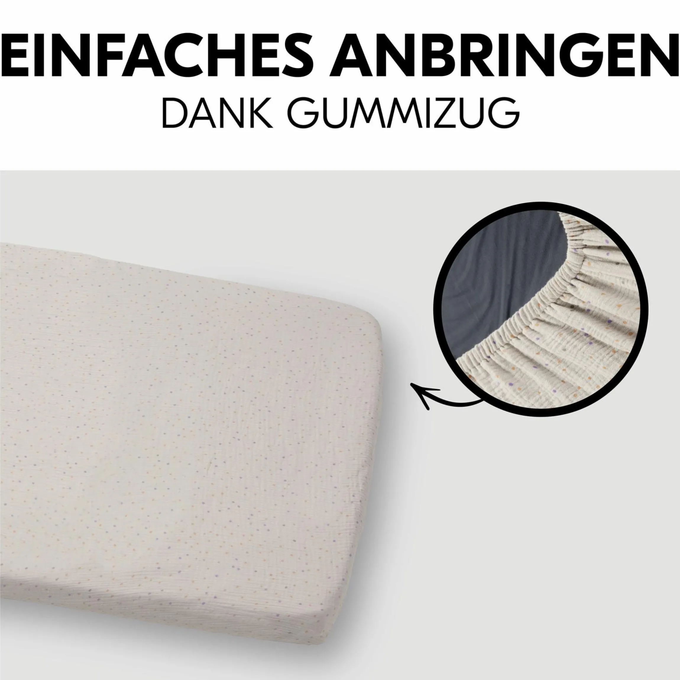 Spannbettlaken für Reisebetten & Matratzen mit 60 x 120 cm - Beige Dots
