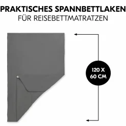 Spannbettlaken für Reisebetten & Matratzen mit 60 x 120 cm - Dark Grey
