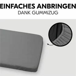 Spannbettlaken für Reisebetten & Matratzen mit 60 x 120 cm - Dark Grey