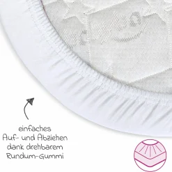 Spannbetttuch aus Jersey Organic Cotton für Kinderbettumbausatz Matratzen - Weiß - Kollektion 2024