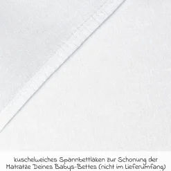 Spannbetttuch aus Jersey mit Membran für Kinderbettumbausatz Matratzen - Weiß - Kollektion 2024