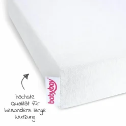 Spannbetttuch Deluxe aus Jersey für Beistellbett Maxi, Midi, Boxspring,Comfort, Comfort Plus 89 x 50 cm - Weiß - Kollektion 2024