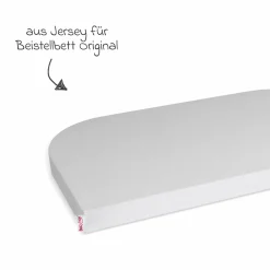 Spannbetttuch Deluxe aus Jersey für Beistellbett Original 89 x 50 cm - Zartgrau - Kollektion 2024