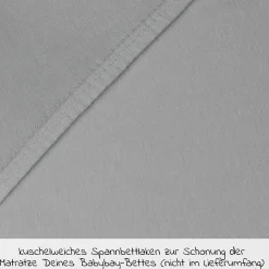 Spannbetttuch Deluxe aus Jersey für Beistellbett Original 43 x 81 cm - Grau - Kollektion 2024