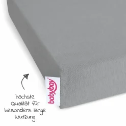 Spannbetttuch Deluxe aus Jersey für Beistellbett Maxi, Midi, Boxspring,Comfort, Comfort Plus 89 x 50 cm - Grau - Kollektion 2024