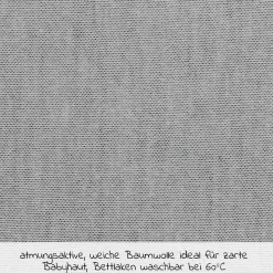 Spannbetttuch Deluxe aus Jersey für Beistellbett Maxi, Midi, Boxspring,Comfort, Comfort Plus 89 x 50 cm - Grau - Kollektion 2024