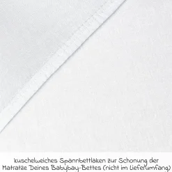 Spannbetttuch 2er Pack Deluxe aus Jersey für Beistellbett Maxi, Midi, Boxspring, Comfort, Comfort Plus 89 x 50 cm - Weiß - Kollektion 2024
