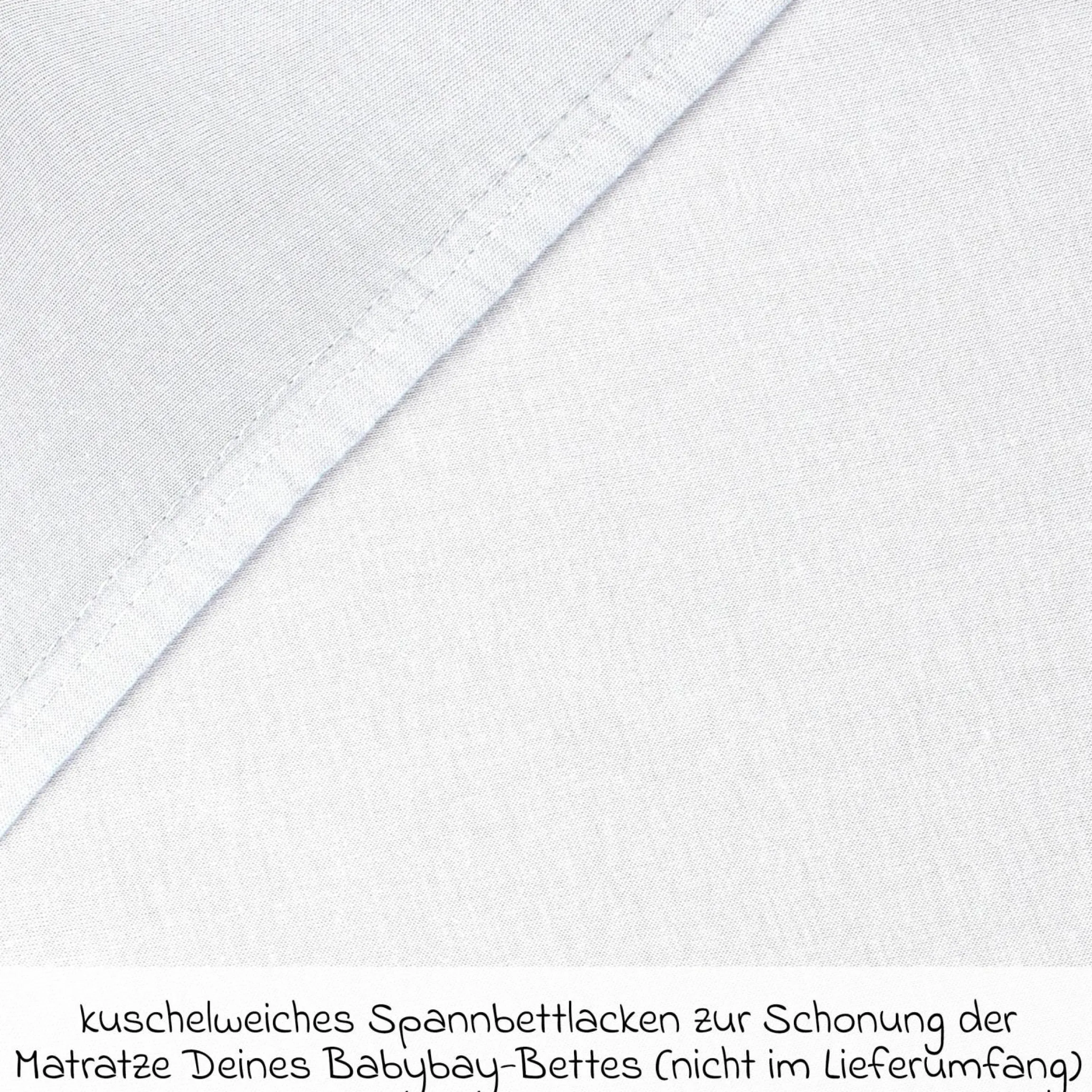 Spannbetttuch 2er Pack Deluxe aus Jersey für Beistellbett Original 89 x 50 cm - Weiß - Kollektion 2024
