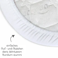 Spannbetttuch 2er Pack Deluxe aus Jersey für Beistellbett Original 89 x 50 cm - Weiß - Kollektion 2024