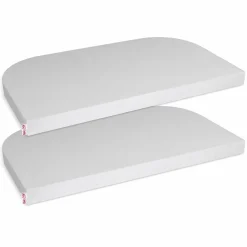Spannbetttuch 2er Pack Deluxe aus Jersey für Beistellbett Maxi, Midi, Boxspring, Comfort, Comfort Plus 89 x 50 cm - Zartgrau - Kollektion 2024
