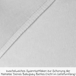 Spannbetttuch 2er Pack Deluxe aus Jersey für Beistellbett Maxi, Midi, Boxspring, Comfort, Comfort Plus 89 x 50 cm - Zartgrau - Kollektion 2024