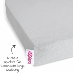 Spannbetttuch 2er Pack Deluxe aus Jersey für Beistellbett Maxi, Midi, Boxspring, Comfort, Comfort Plus 89 x 50 cm - Zartgrau - Kollektion 2024