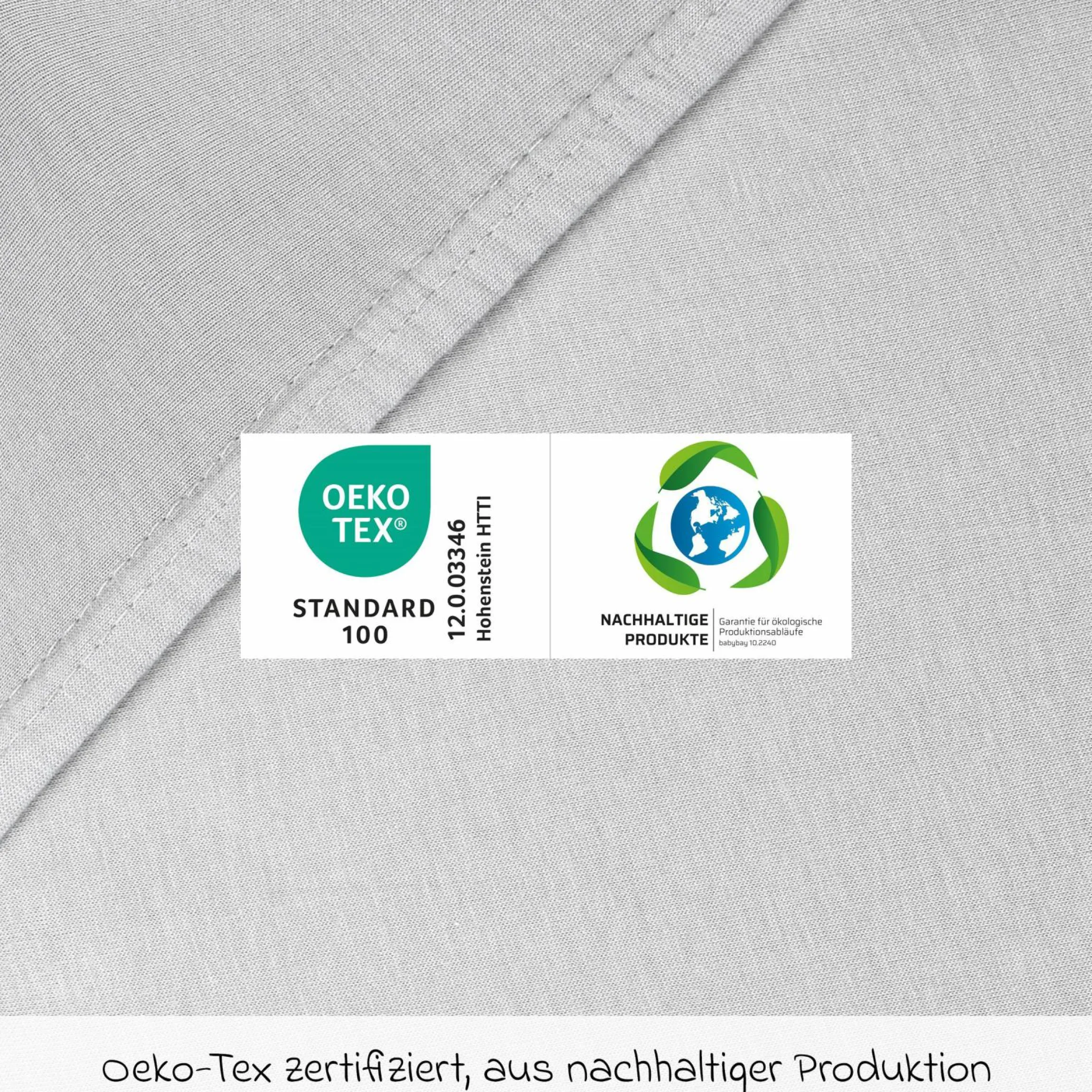 Spannbetttuch 2er Pack Deluxe aus Jersey für Beistellbett Maxi, Midi, Boxspring, Comfort, Comfort Plus 89 x 50 cm - Zartgrau - Kollektion 2024