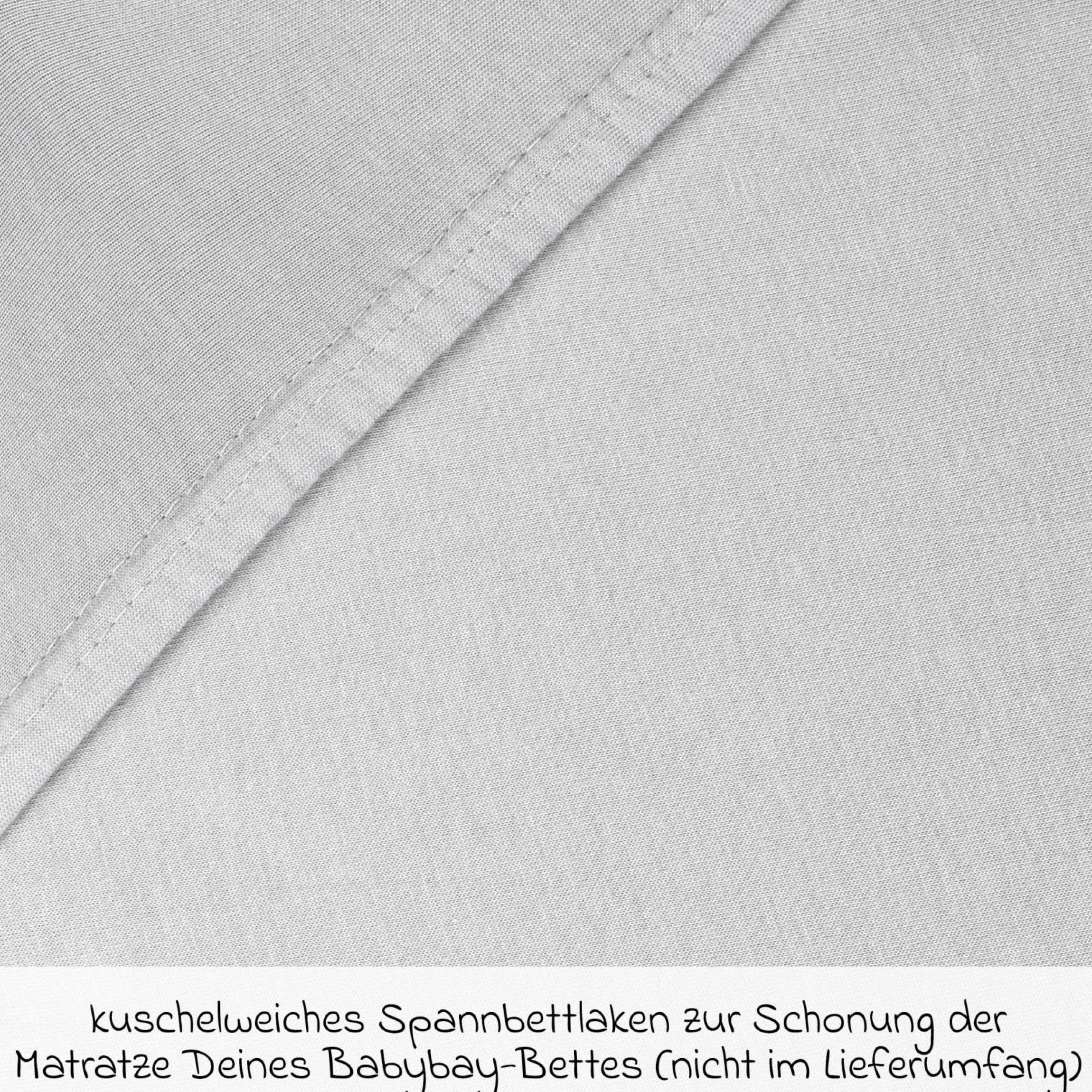 Spannbetttuch 2er Pack Deluxe aus Jersey für Beistellbett Original 89 x 50 cm - Zartgrau - Kollektion 2024