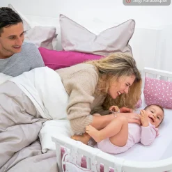 Spannbetttuch 2er Pack Deluxe aus Jersey für Beistellbett Original 89 x 50 cm - Zartgrau - Kollektion 2024