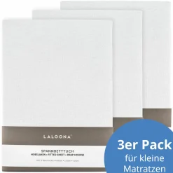 Spannbetttuch 3er Pack für kleine Matratzen 40 x 90 cm - Weiß