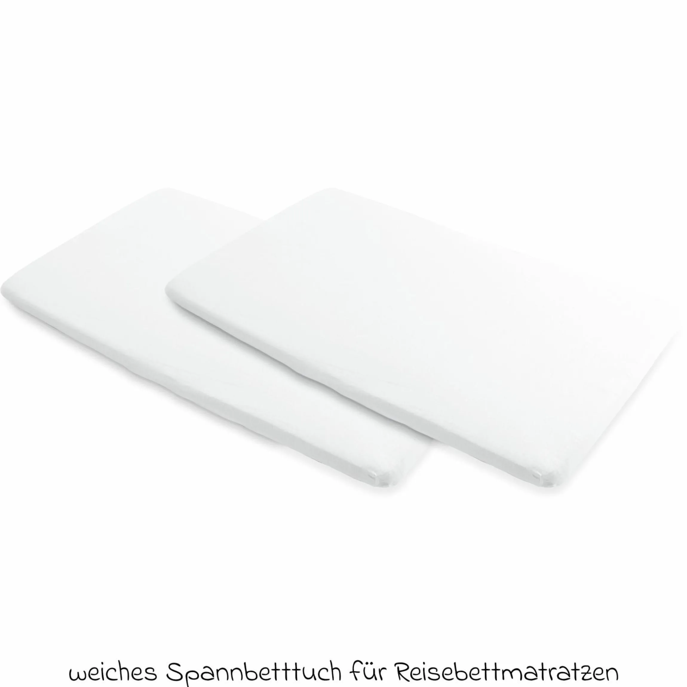 Spannbetttuch 2er Pack für Reisebett Iris 2 - White - Kollektion 2025