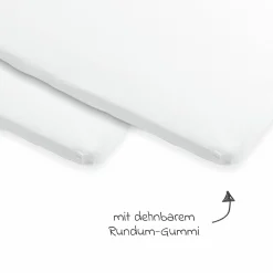 Spannbetttuch 2er Pack für Reisebett Iris 2 - White - Kollektion 2025