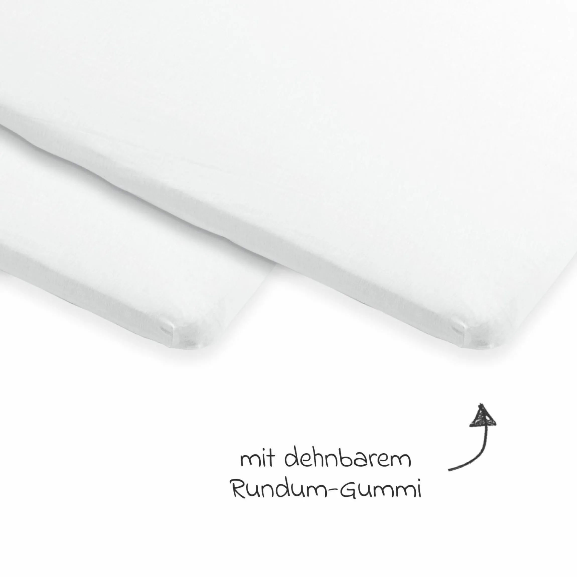 Spannbetttuch 2er Pack für Reisebett Iris 2 - White - Kollektion 2025