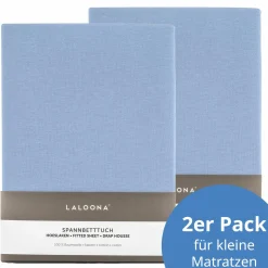 Spannbetttuch 2er Pack für kleine Matratzen 40 x 90 cm - Hellblau